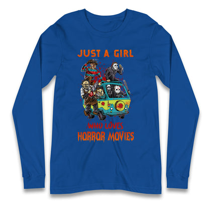 Just A Girl Who Loves Horror Movies Halloween T Shirt
