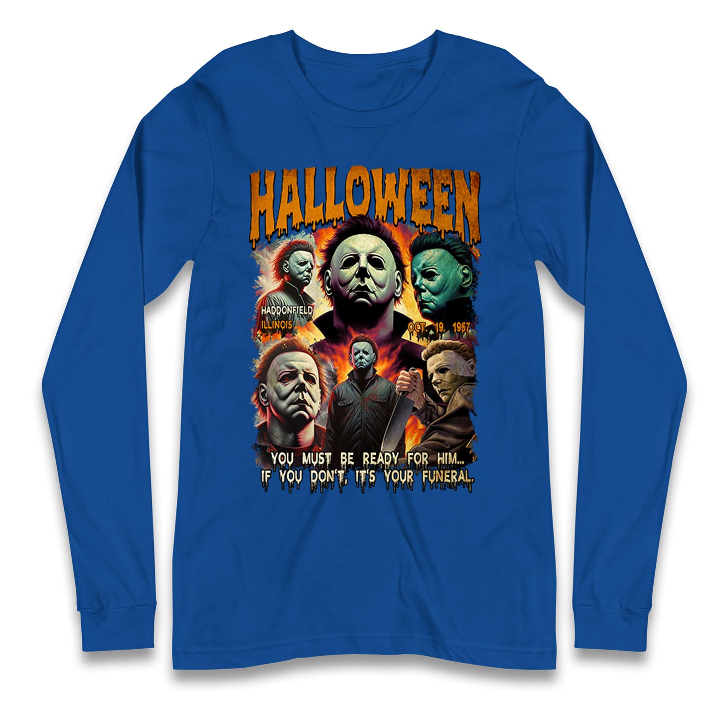 Michael Myers Horror Halloween Bootleg Long Sleeve T Shirt
