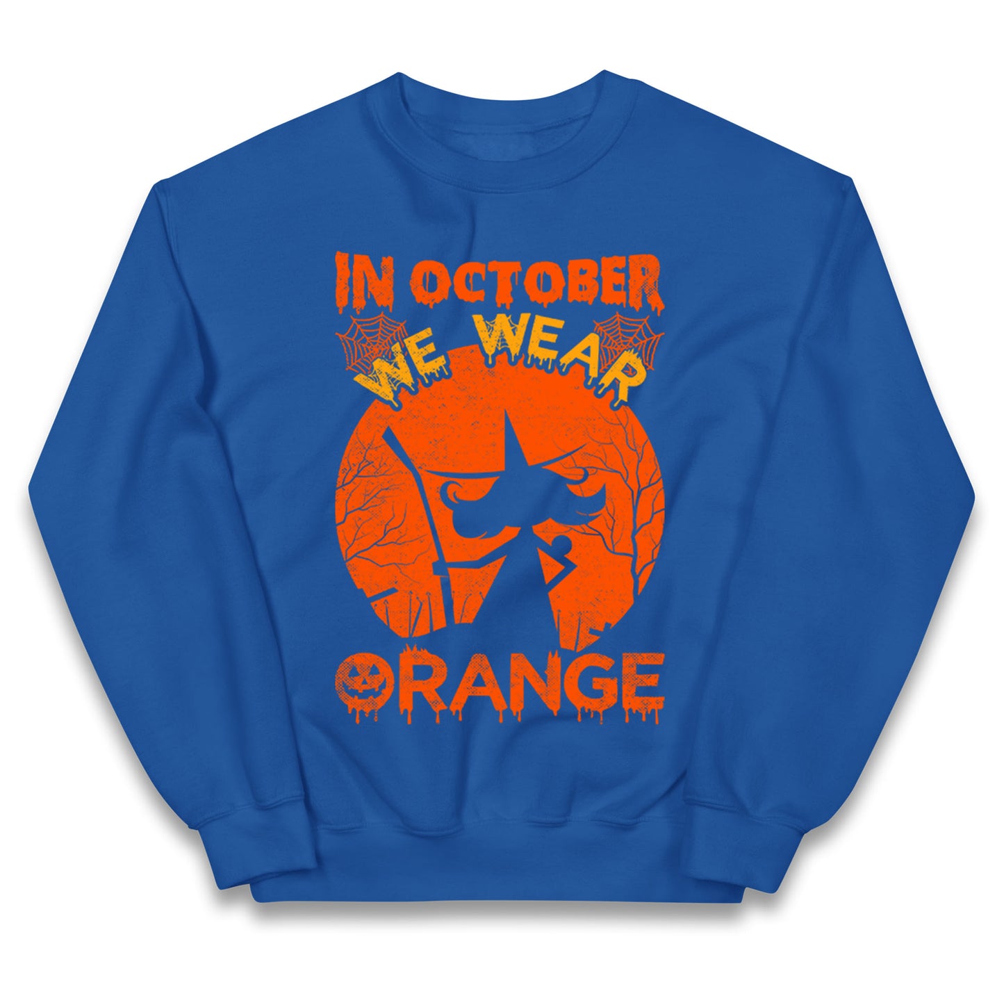 In October We Wear Orange Halloween Jumper
