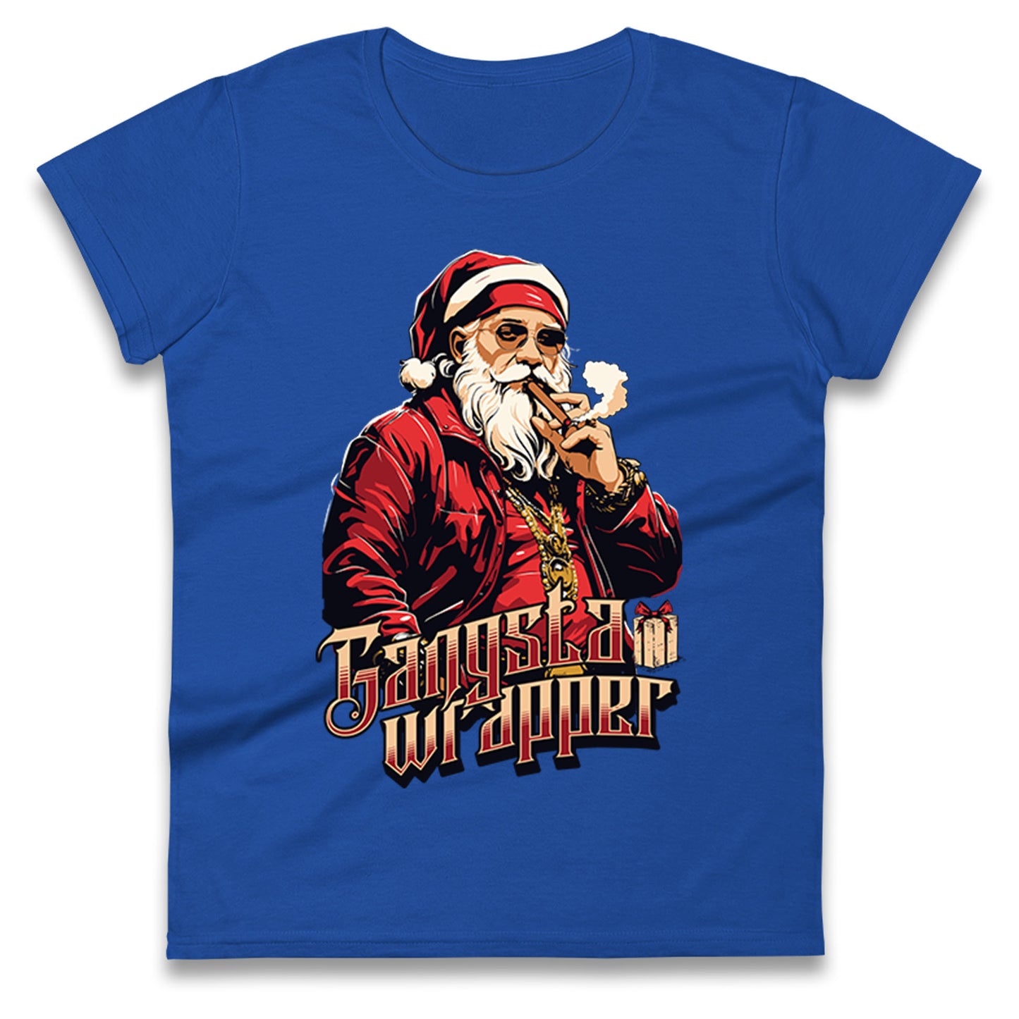 Santa Claus Gangster Ladies T Shirt