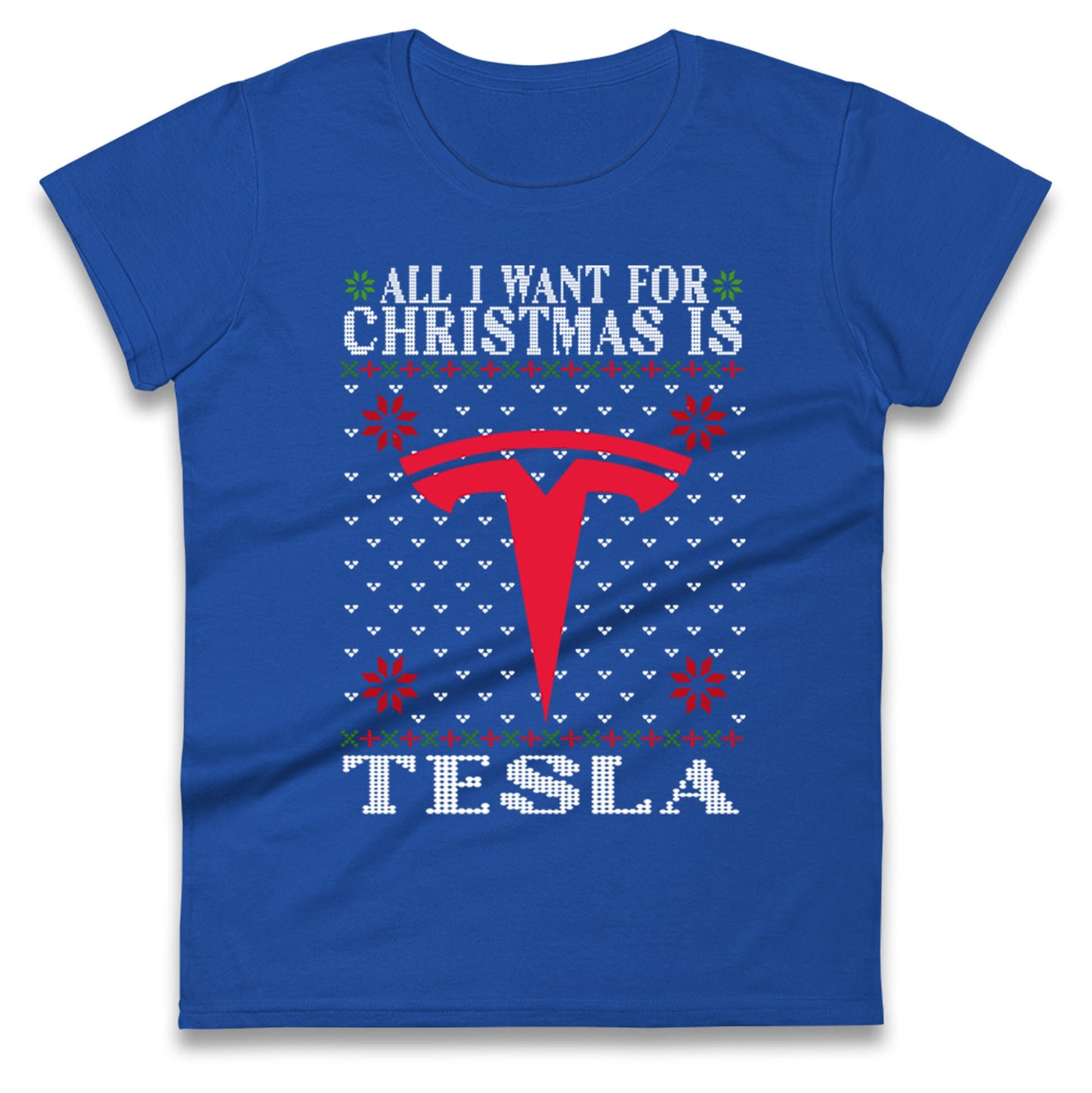 tesla christmas womens t shirt