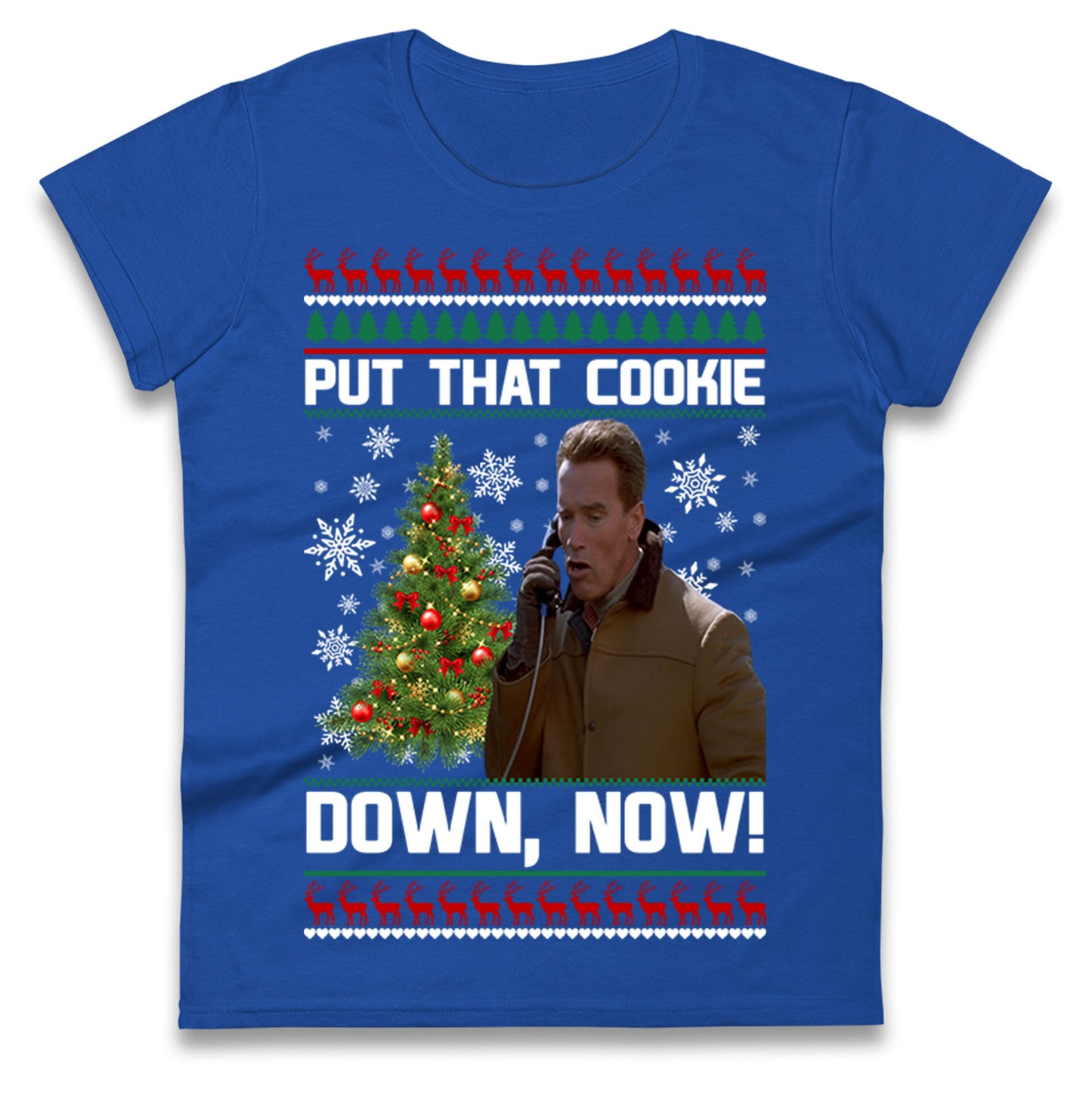 Arnie Christmas Ladies T Shirt