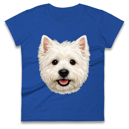 West Highland White Terrier Dog Face Ladies T Shirt