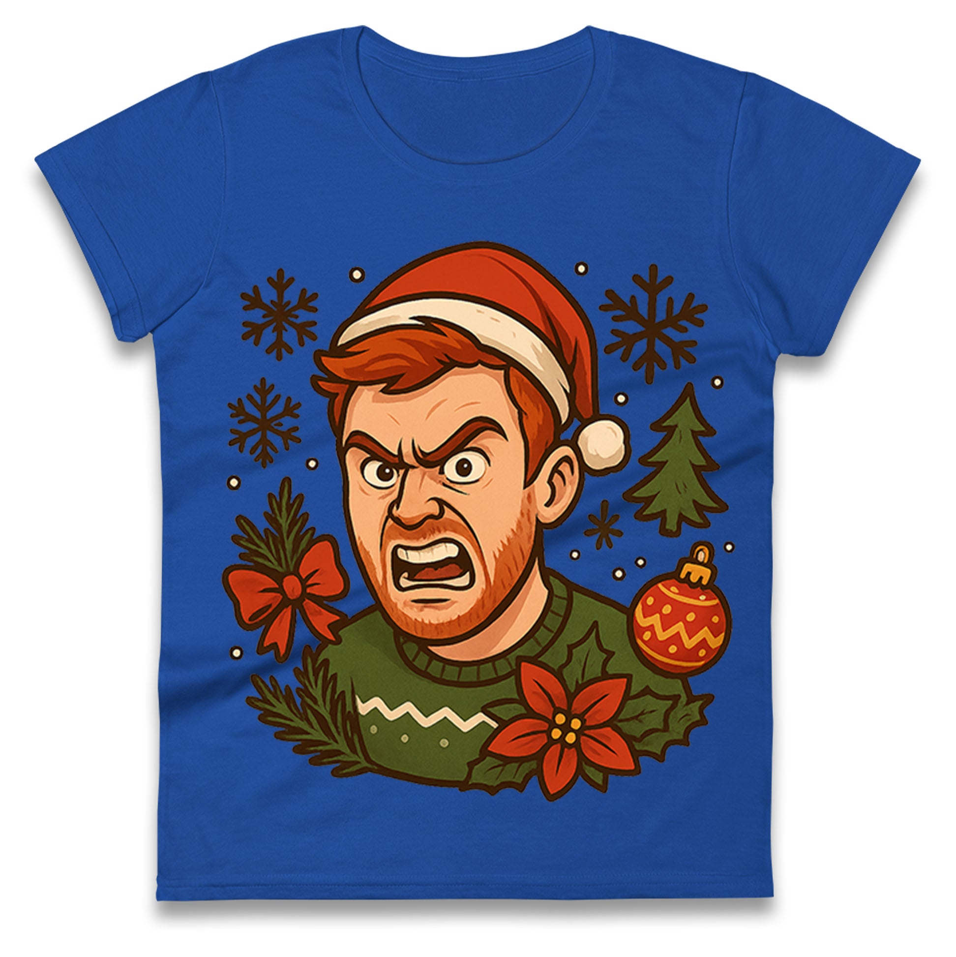 Angry Ginge Christmas Ladies T Shirt