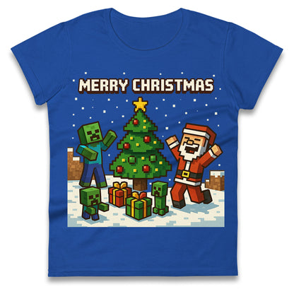 Minecraft Christmas Ladies T Shirt 