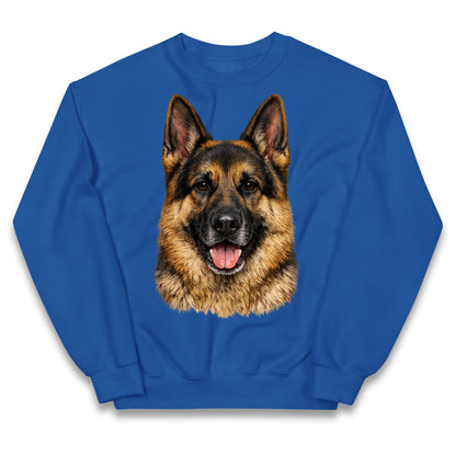 German Shepherd Dog Face Kids Jumper 