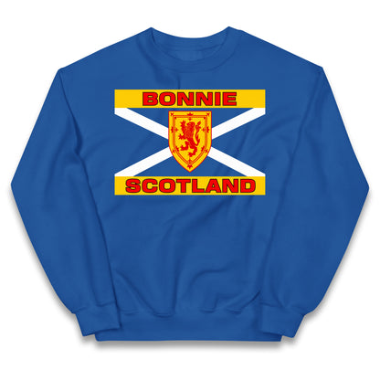 Bonnie Scotland Football Flag Kids Jumper