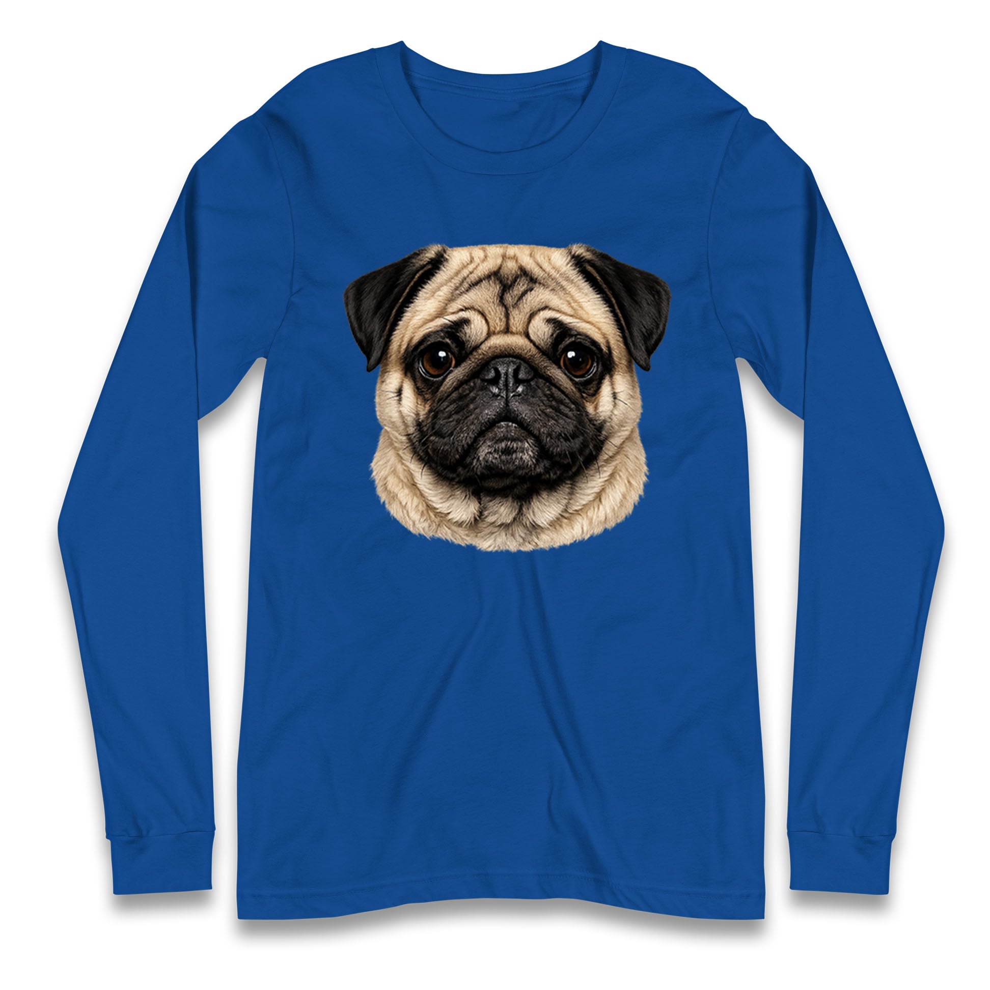 Pug Dog Face Longsleeve T Shirt