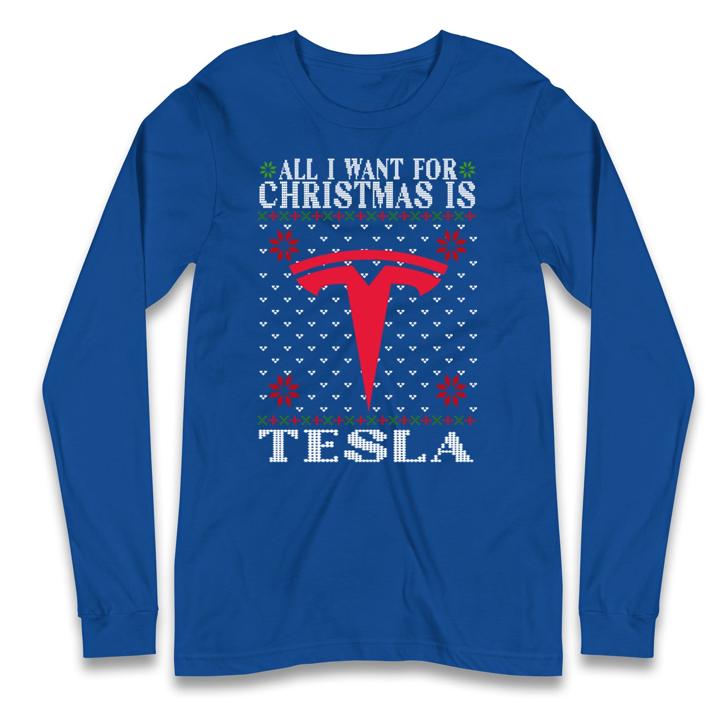 tesla christmas long sleeve t shirt