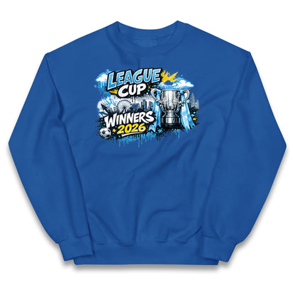 Man City League Cup Winners 2026 Kids Jumper