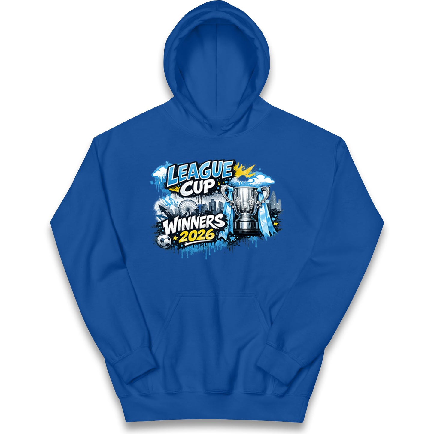 Man City League Cup Winners 2026 Kids Hoodie