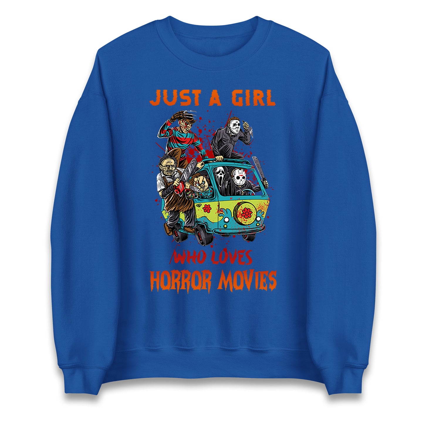 Just A Girl Who Loves Horror Movies Halloween Sweatshirt
