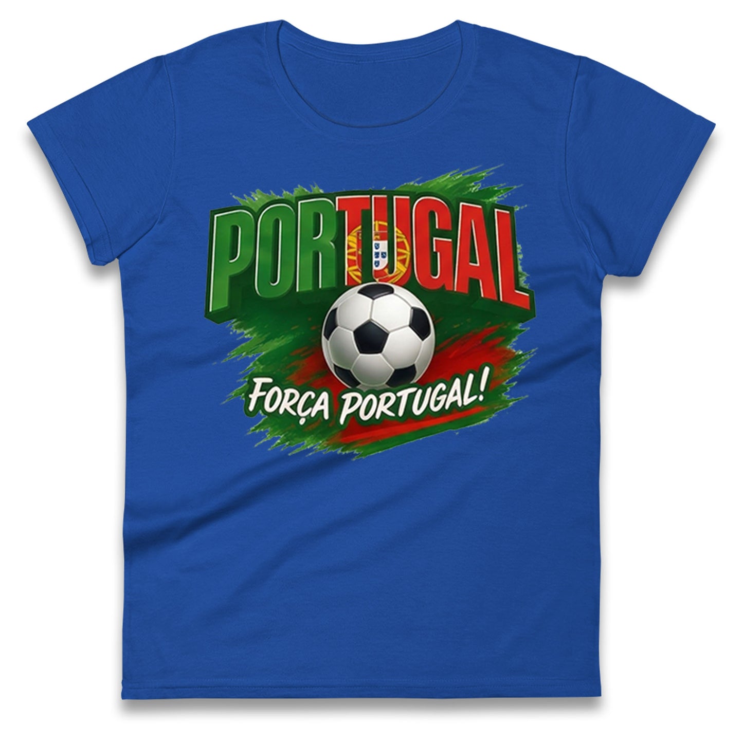 Portugal Retro World Cup Ladies T Shirt