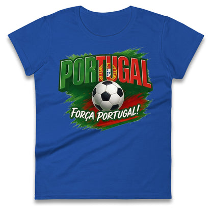 Portugal Retro World Cup Ladies T Shirt