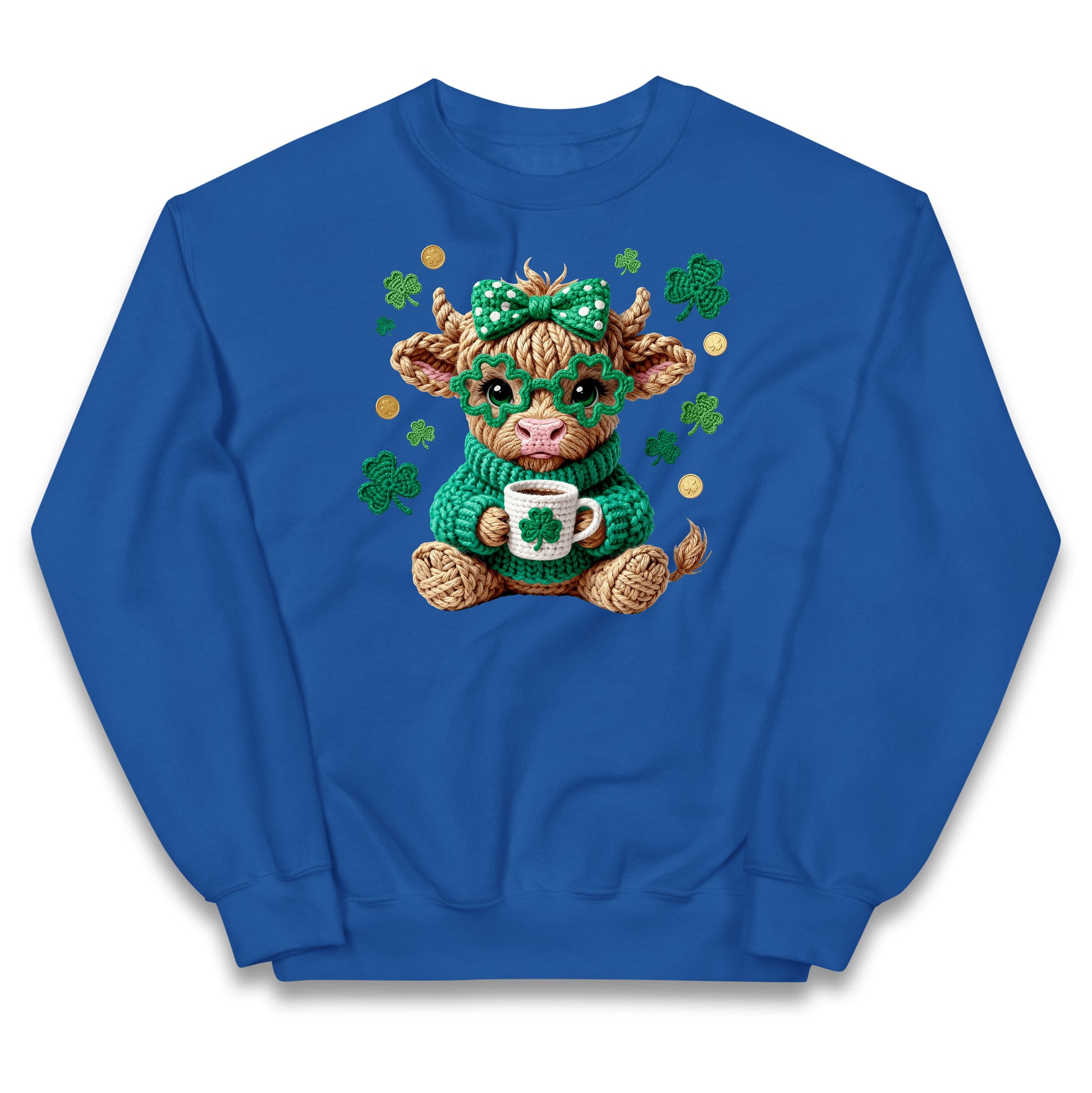 Cute Cow St Patrick Kids Jumper