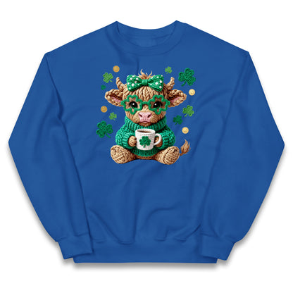 Cute Cow St Patrick Kids Jumper