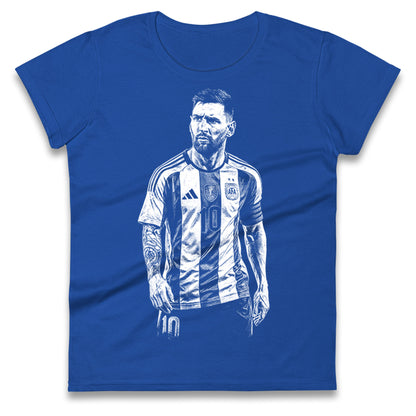 Lionel Messi Argentina Ladies T Shirt 