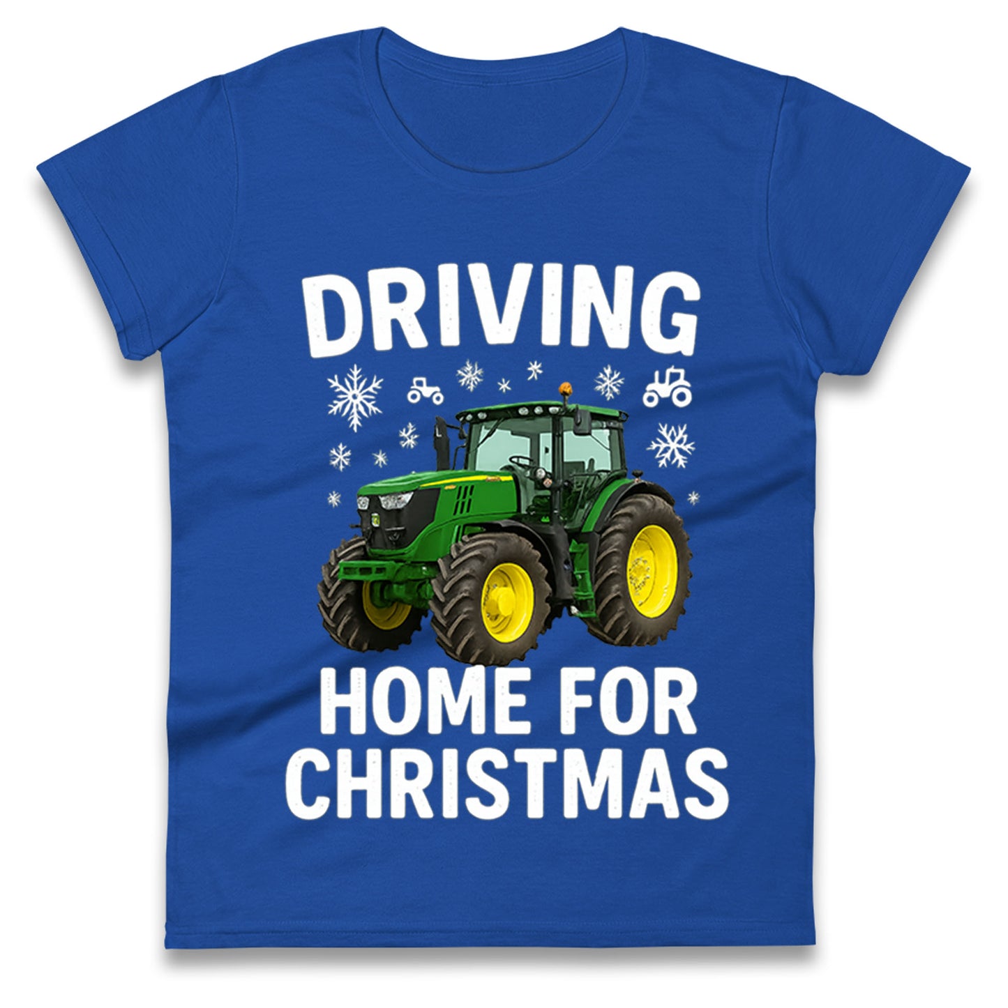John Deere Tractor Christmas Ladies T Shirt