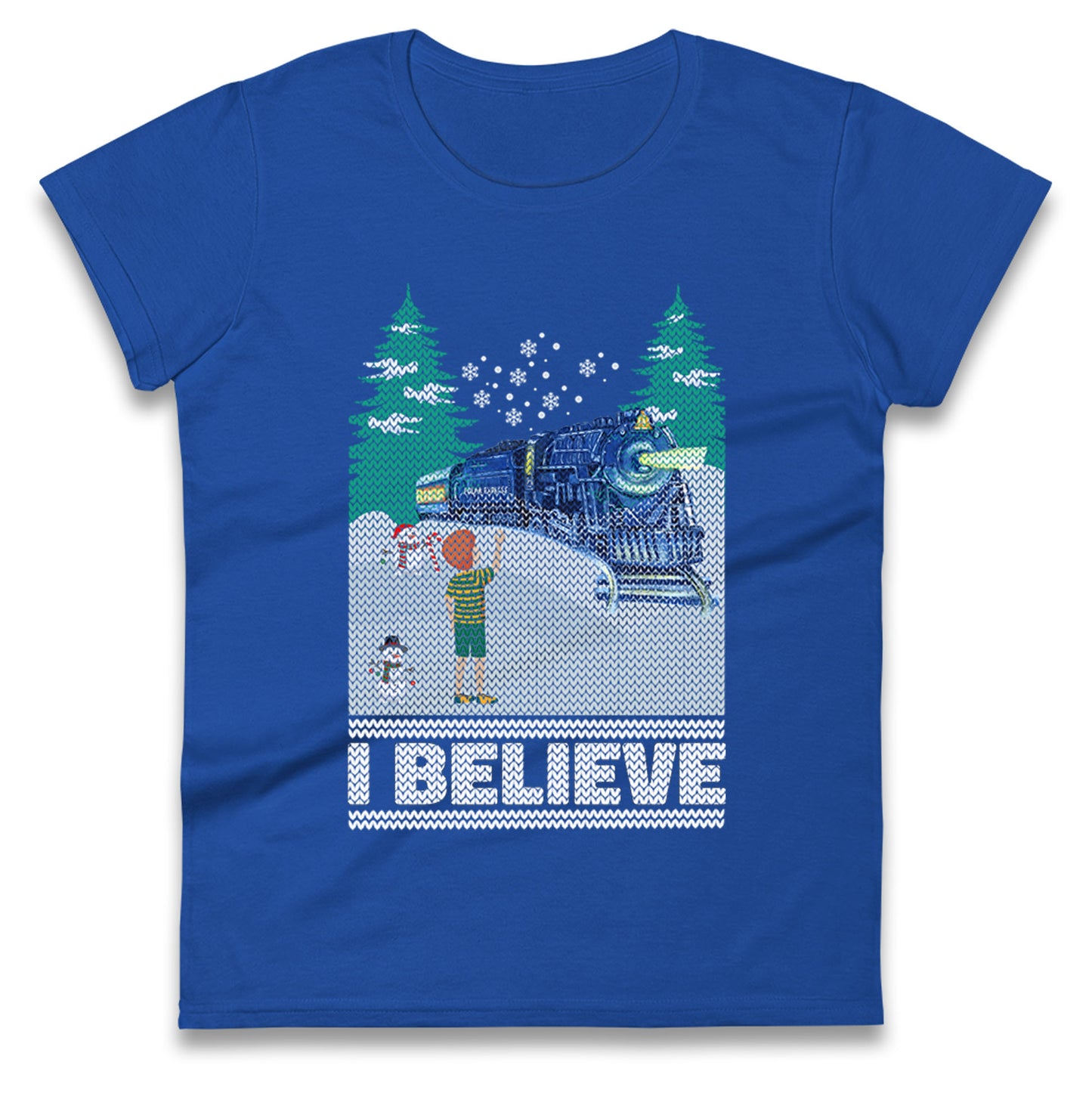 I Beleive Polar Express Christmas Womens t shirt