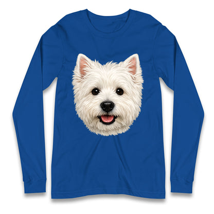 West Highland White Terrier Dog Face Longsleeve T Shirt