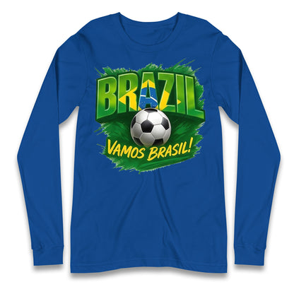 Brazil Retro Football Longsleeve T Shirt 