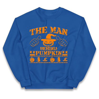 The Man Behind Pumpkin Halloween Kids Jumper