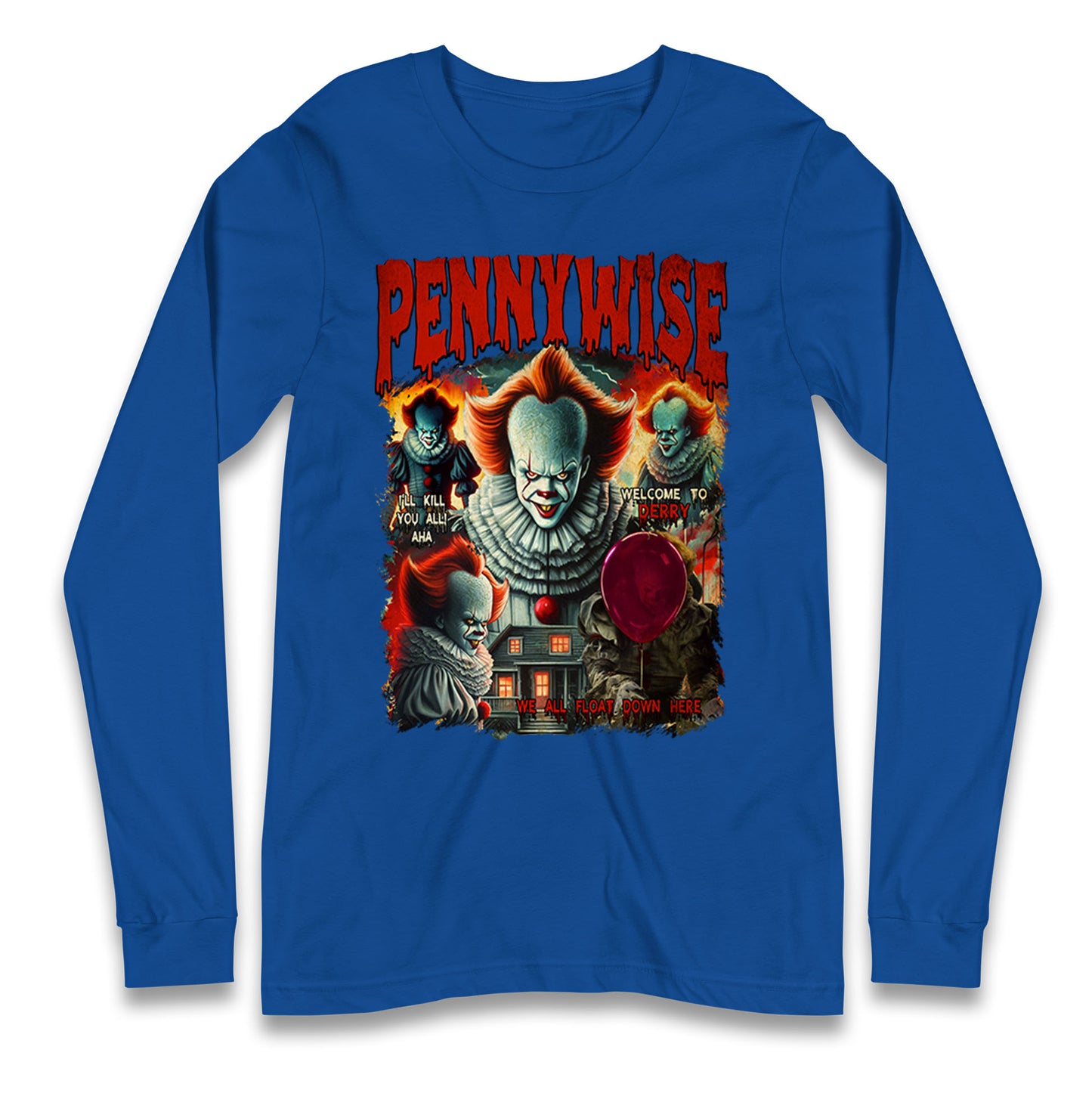 The Clown Pennywise Halloween Bootleg Long Sleeve T Shirt