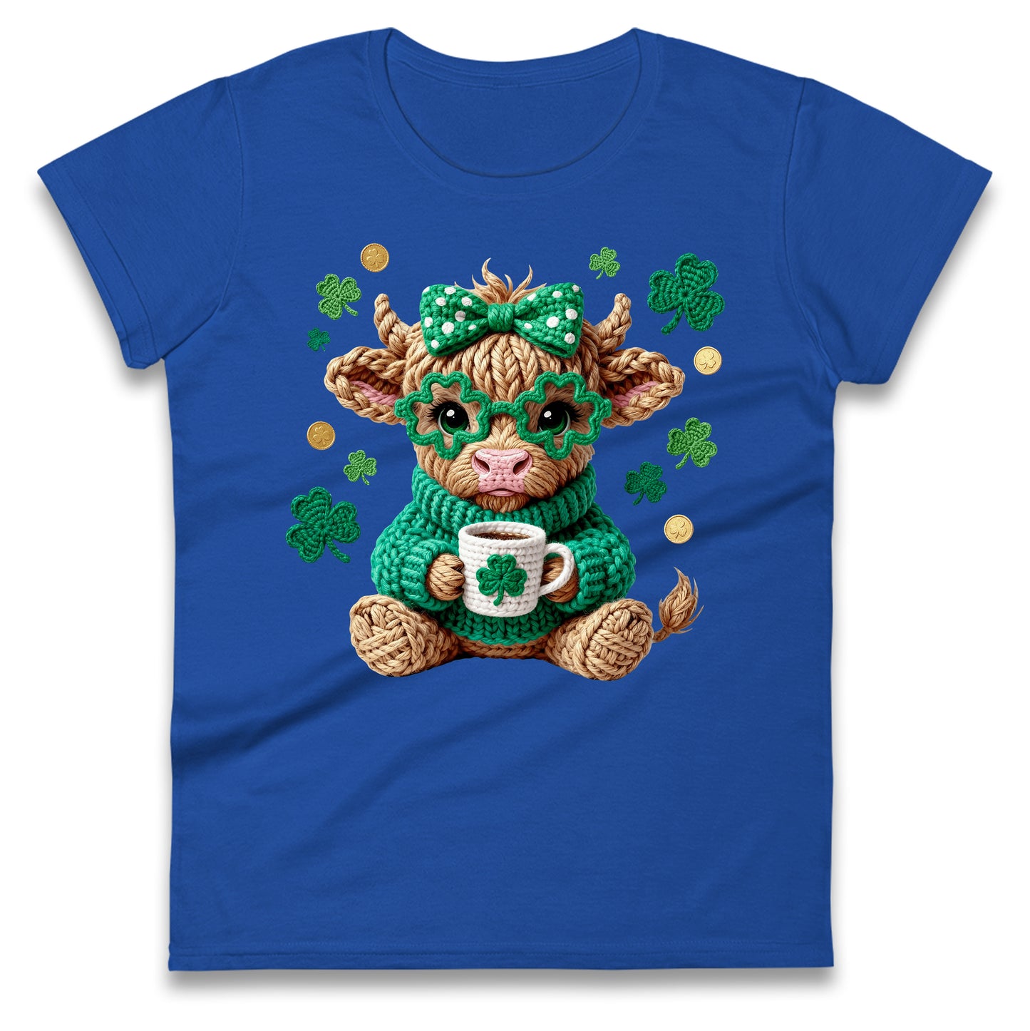 Cute Cow St Patrick Ladies T Shirt
