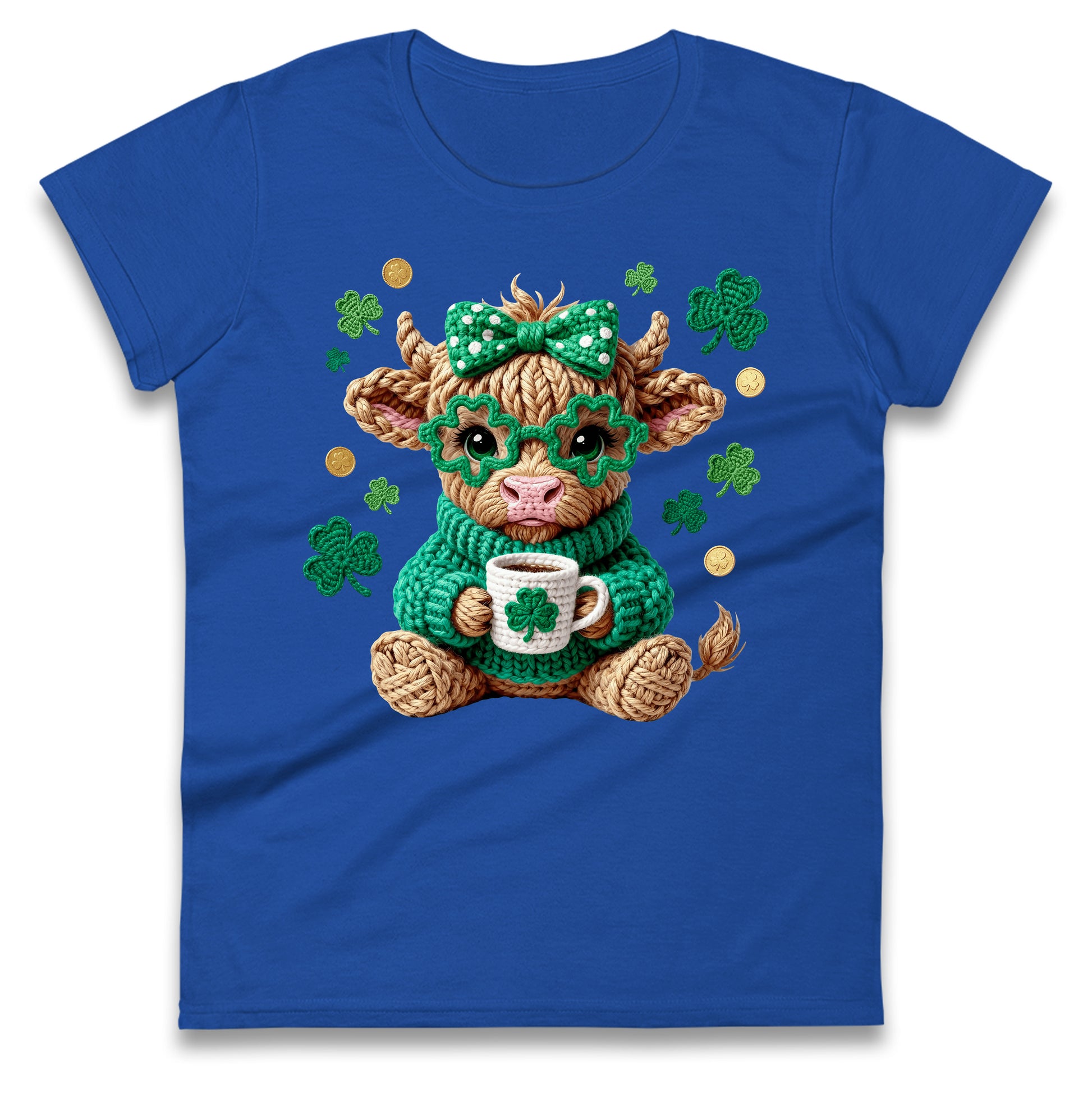 Cute Cow St Patrick Ladies T Shirt