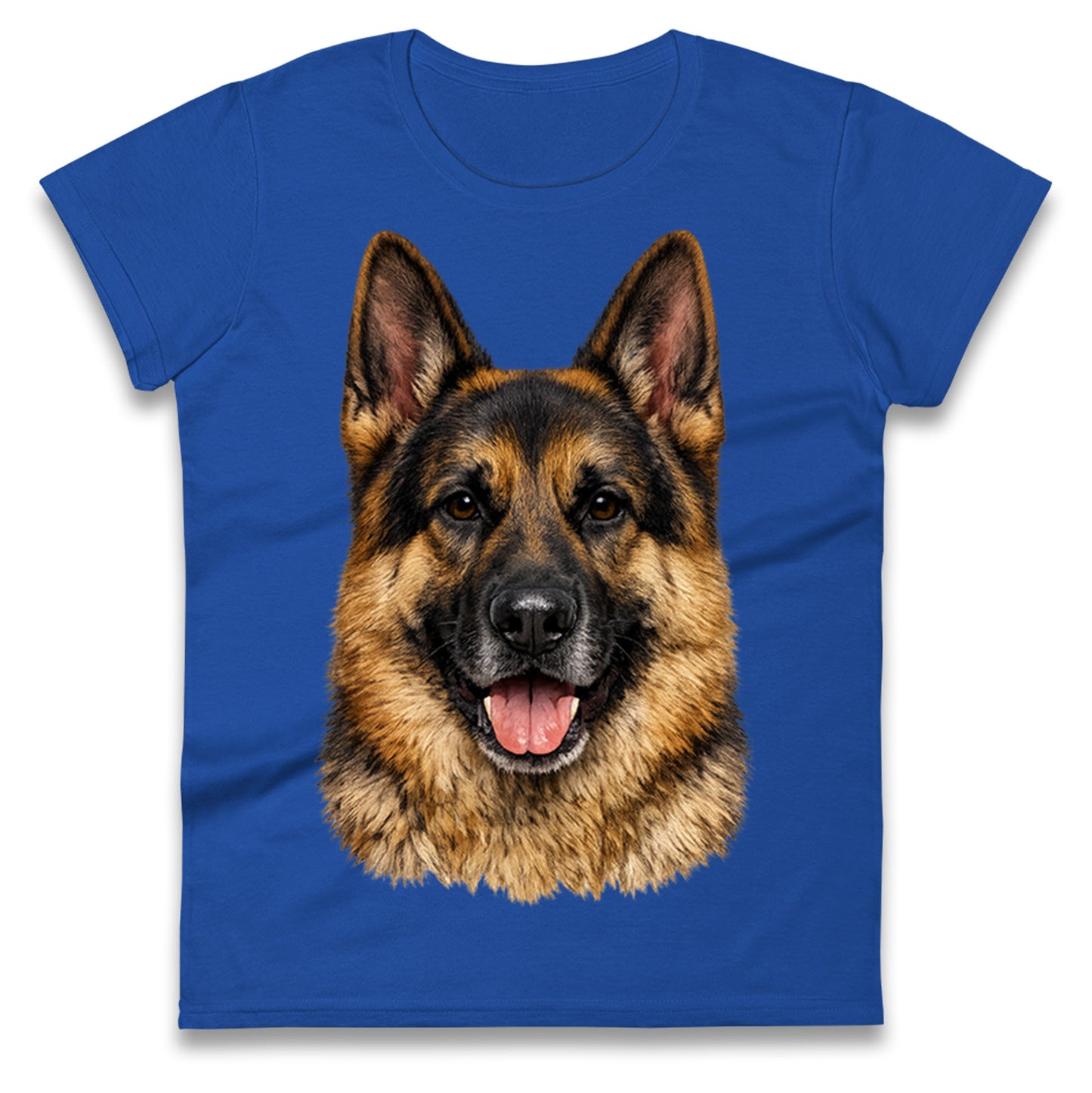 German Shepherd Dog Face Ladies T Shirt