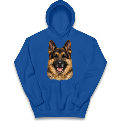 German Shepherd Dog Face Kids Hoodie