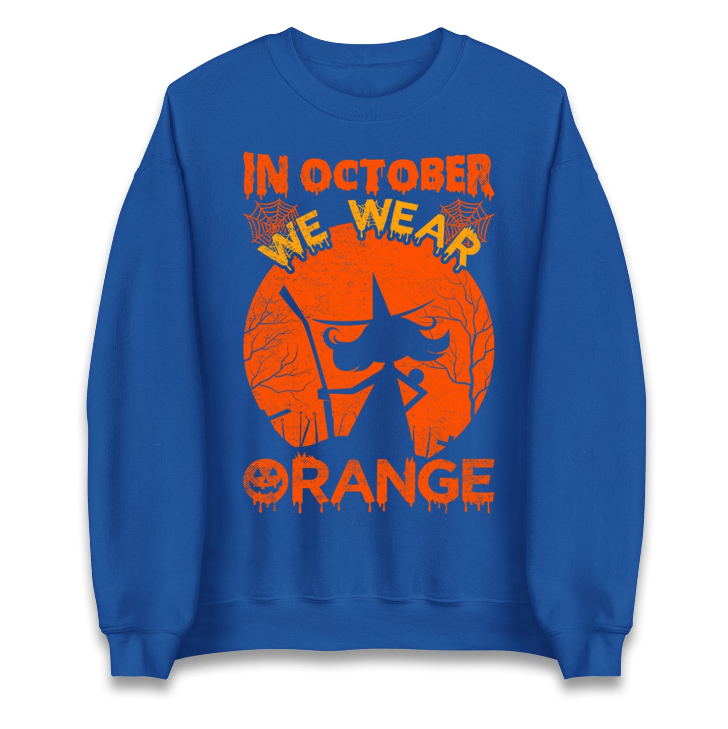 In October We Wear Orange Halloween Sweatshirt
