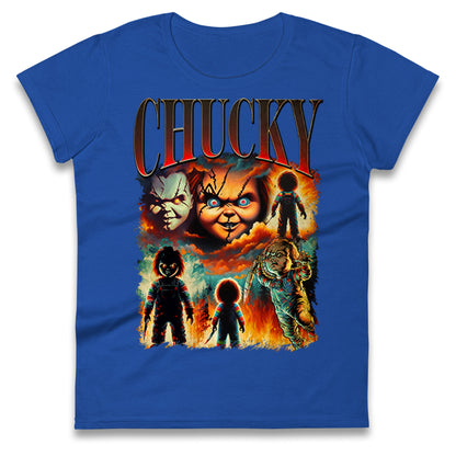 Chucky Doll Halloween Bootleg Womens T Shirt