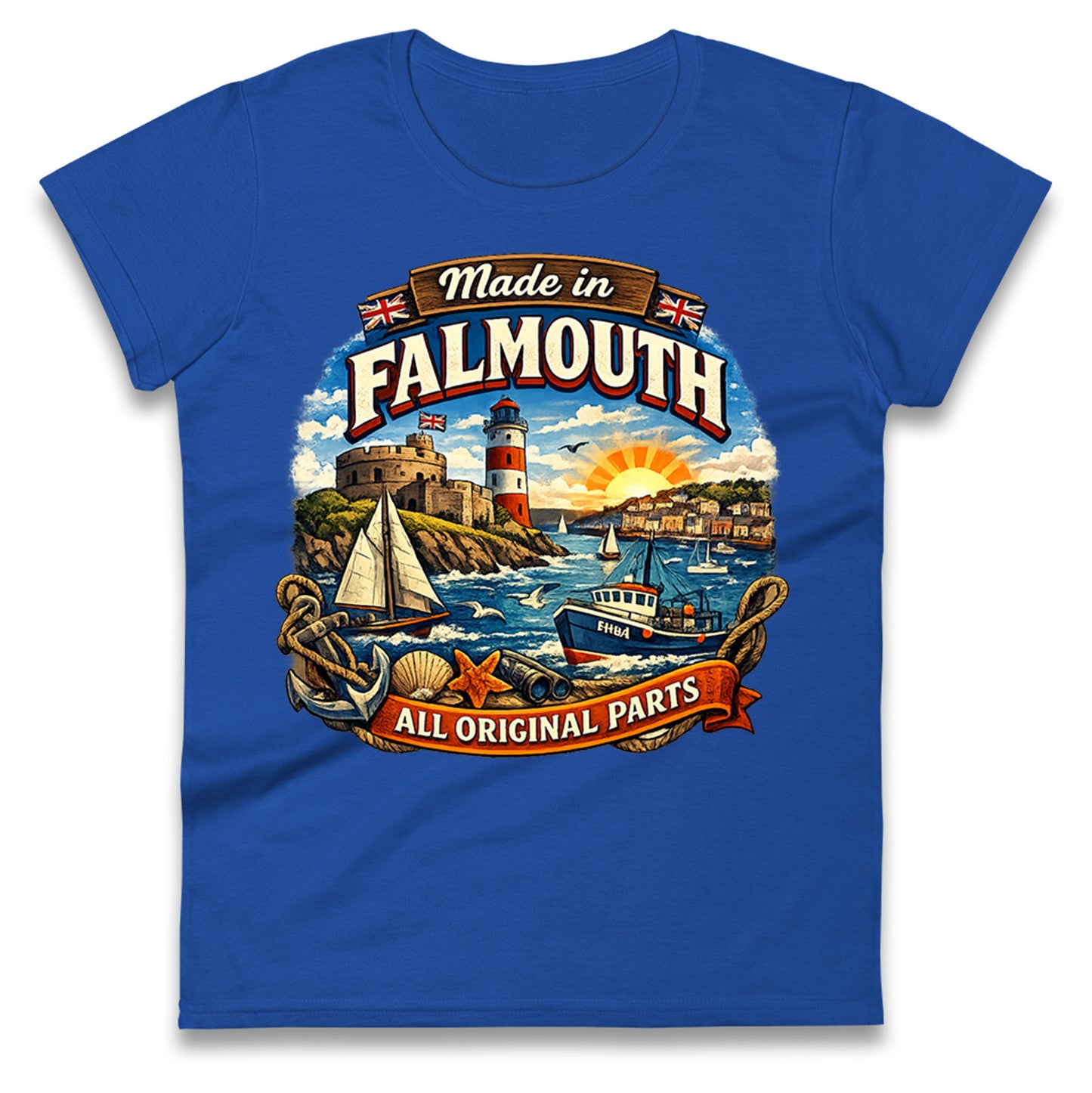 Made In Falmouth All Original Parts Ladies T Shirt