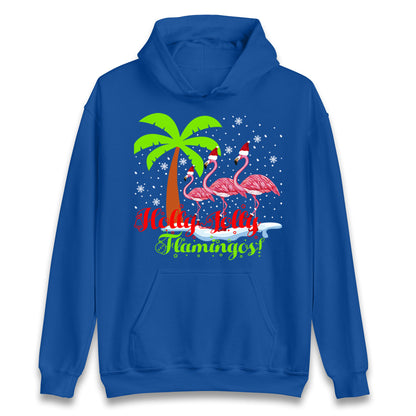 Holly Jolly Flamingos Christmas Unisex Hoodie
