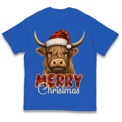 Highland Cow Christmas Kids T Shirt
