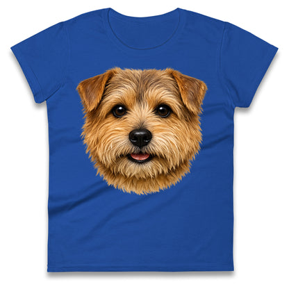 Norfolk Terrier Dog Face Ladies T Shirt