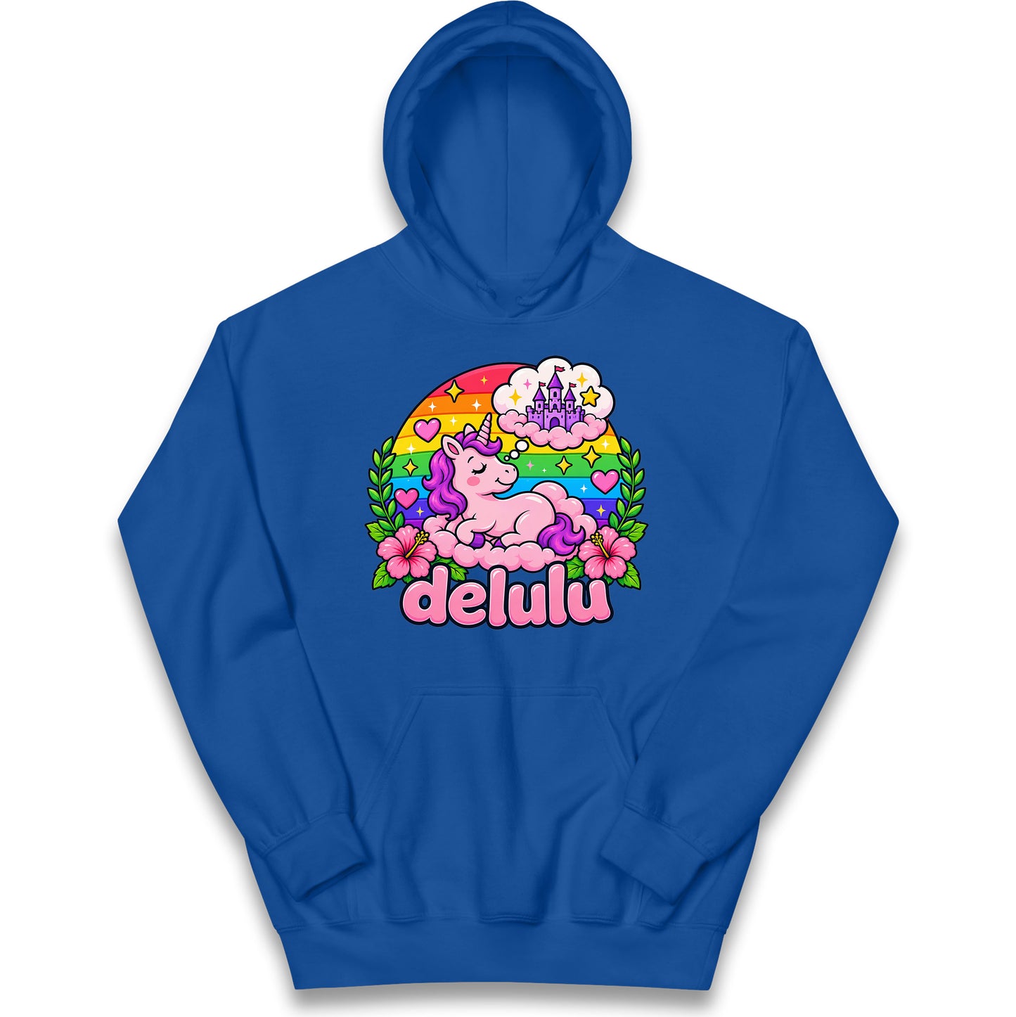 Delulu Unicorn Kids Hoodie