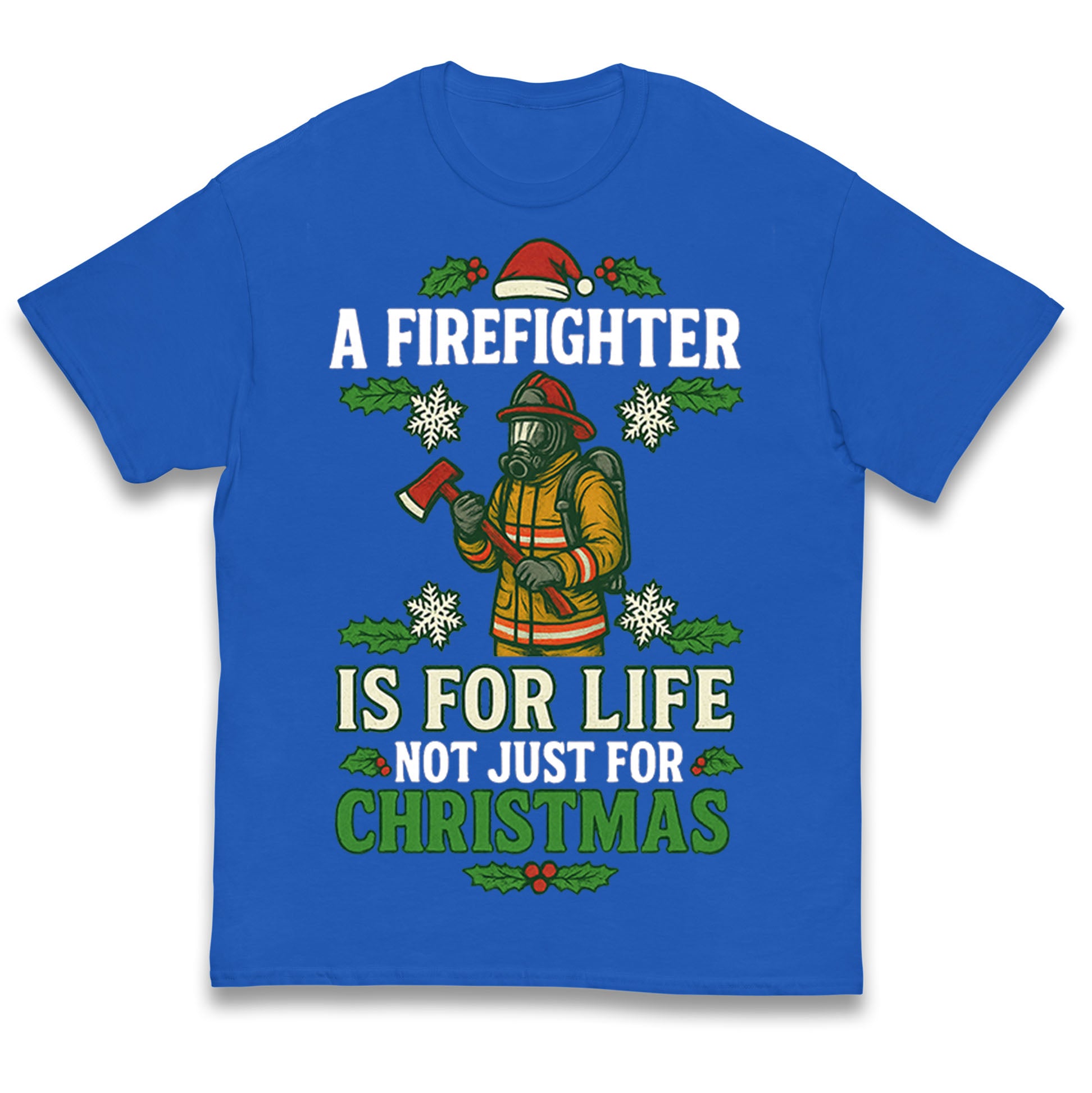 Firefighter Christmas Kids T Shirt