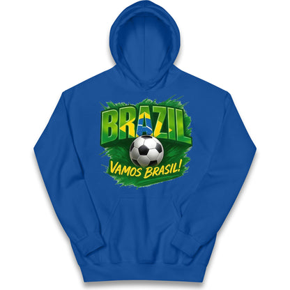 Brazil Retro Football Kids Hoodie