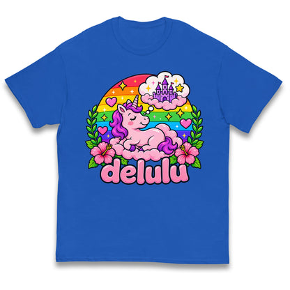 Delulu Unicorn Kids T Shirt