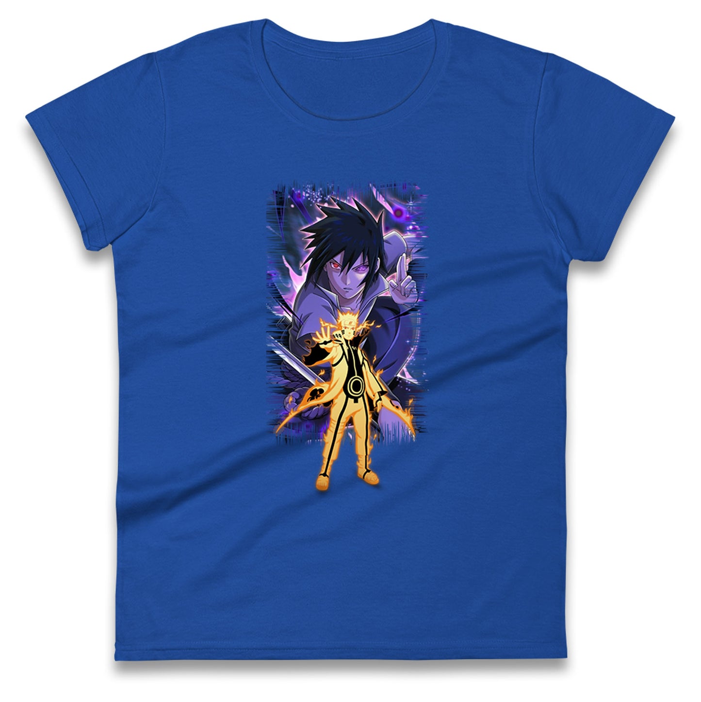 sasuke uchiha and naruto uzumaki womens t shirt