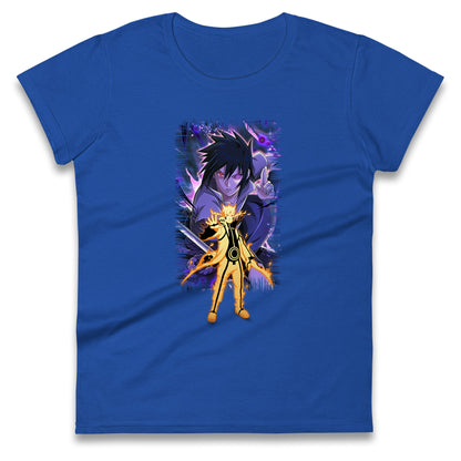 sasuke uchiha and naruto uzumaki womens t shirt