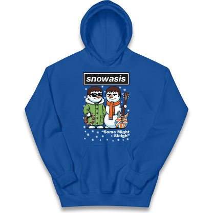 Funny Snowasis Might Sleigh Xmas Kids Hoodie