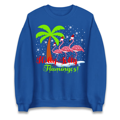 Holly Jolly Flamingos Christmas Unisex Sweatshirt