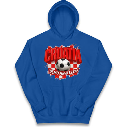 Croatia Retro World Cup Kids Hoodie