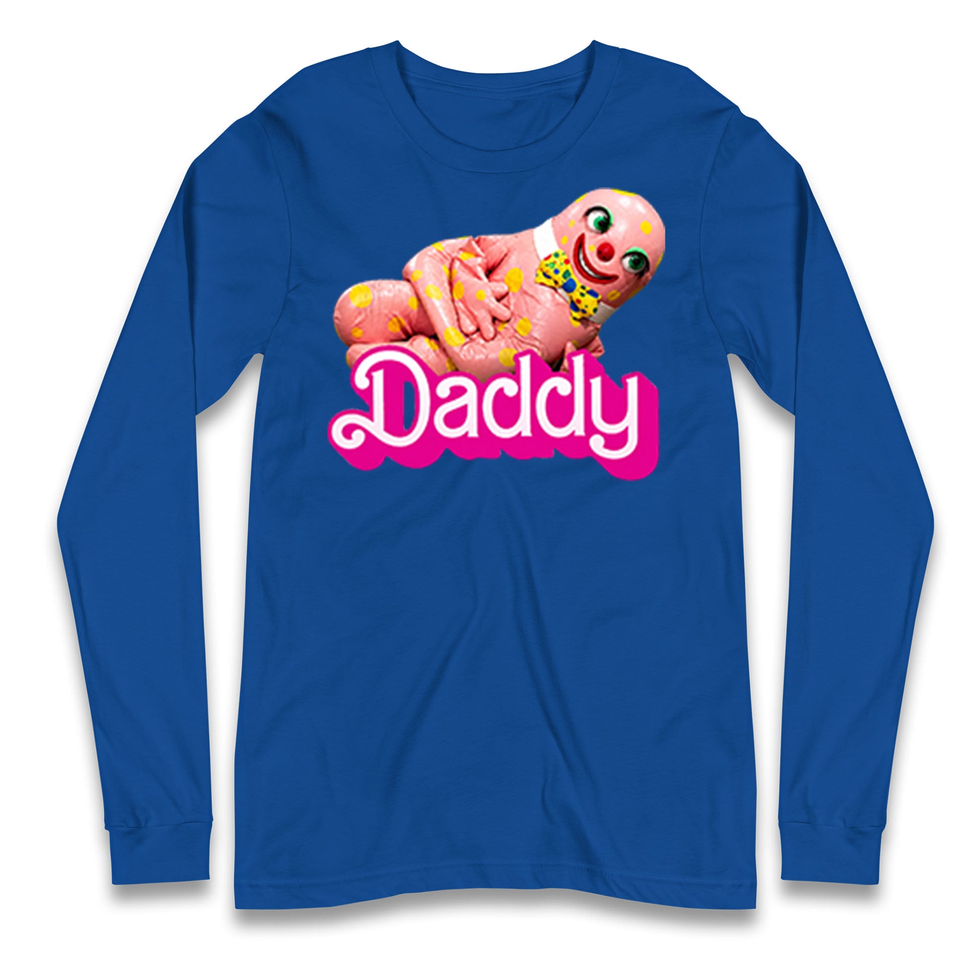 Funny Mr Blobby Daddy 90s Retro Longsleeve T Shirt