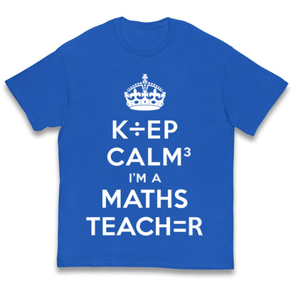 Keep Calm I’m A Maths Teacher Kids T Shirt 