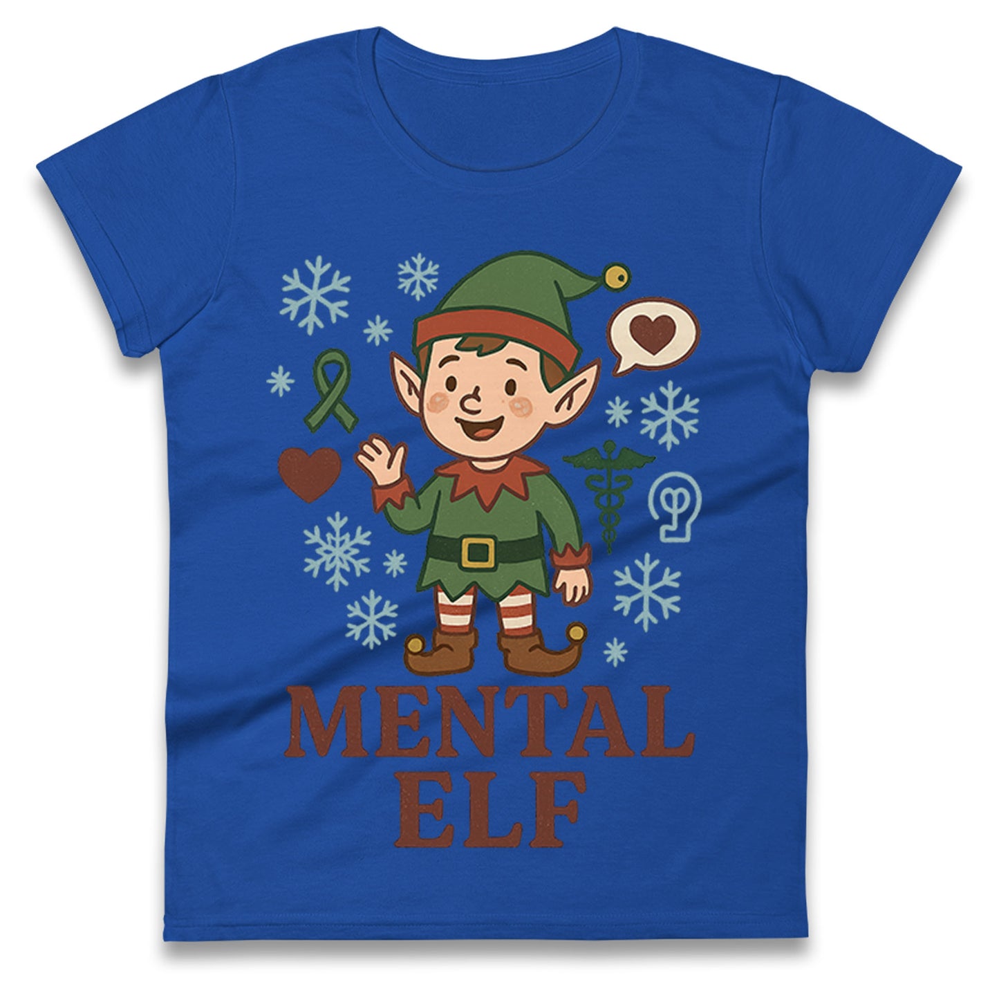 Mental Health Christmas Ladies T Shirt