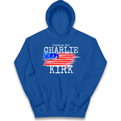 Justice For Charlie Kirk Kids Hoodie
